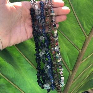 Crystal stone necklace collection 5 pc collection